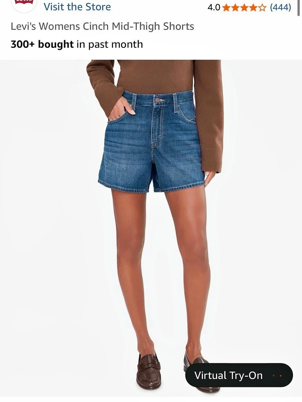 Levi's Cinch Mid-Thigh Shorts Denim Jean Shorts Waist 26